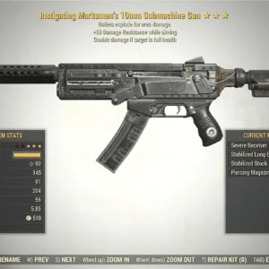 Screenshot of a Fallout 76 item for PC & Steam players, showing the stats.