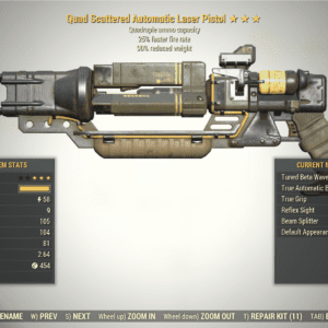 Screenshot of a Fallout 76 item for PC & Steam players, showing the stats.
