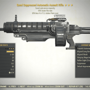 Screenshot of a Fallout 76 item for PC & Steam players, showing the stats.