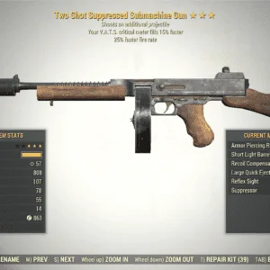 Screenshot of a Fallout 76 item for PC & Steam players, showing the stats.