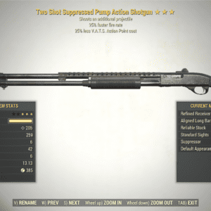 Screenshot of a Fallout 76 item for PC & Steam players, showing the stats.