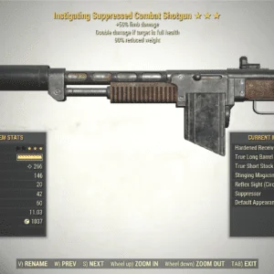 Screenshot of a Fallout 76 item for PC & Steam players, showing the stats.