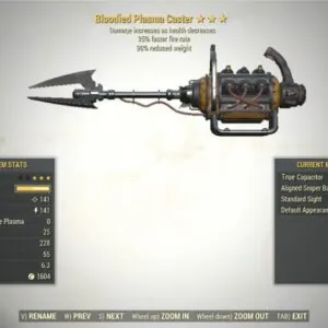 Screenshot of a Fallout 76 item for PC & Steam players, showing the stats.