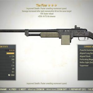 Screenshot of a Fallout 76 item for PC & Steam players, showing the stats.