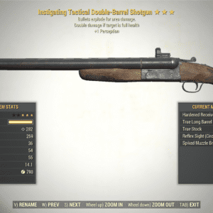 Screenshot of a Fallout 76 item for PC & Steam players, showing the stats.
