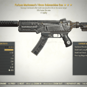 Screenshot of a Fallout 76 item for PC & Steam players, showing the stats.