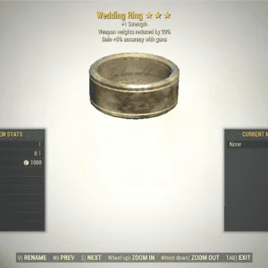 Screenshot of a Fallout 76 item for PC & Steam players, showing the stats.