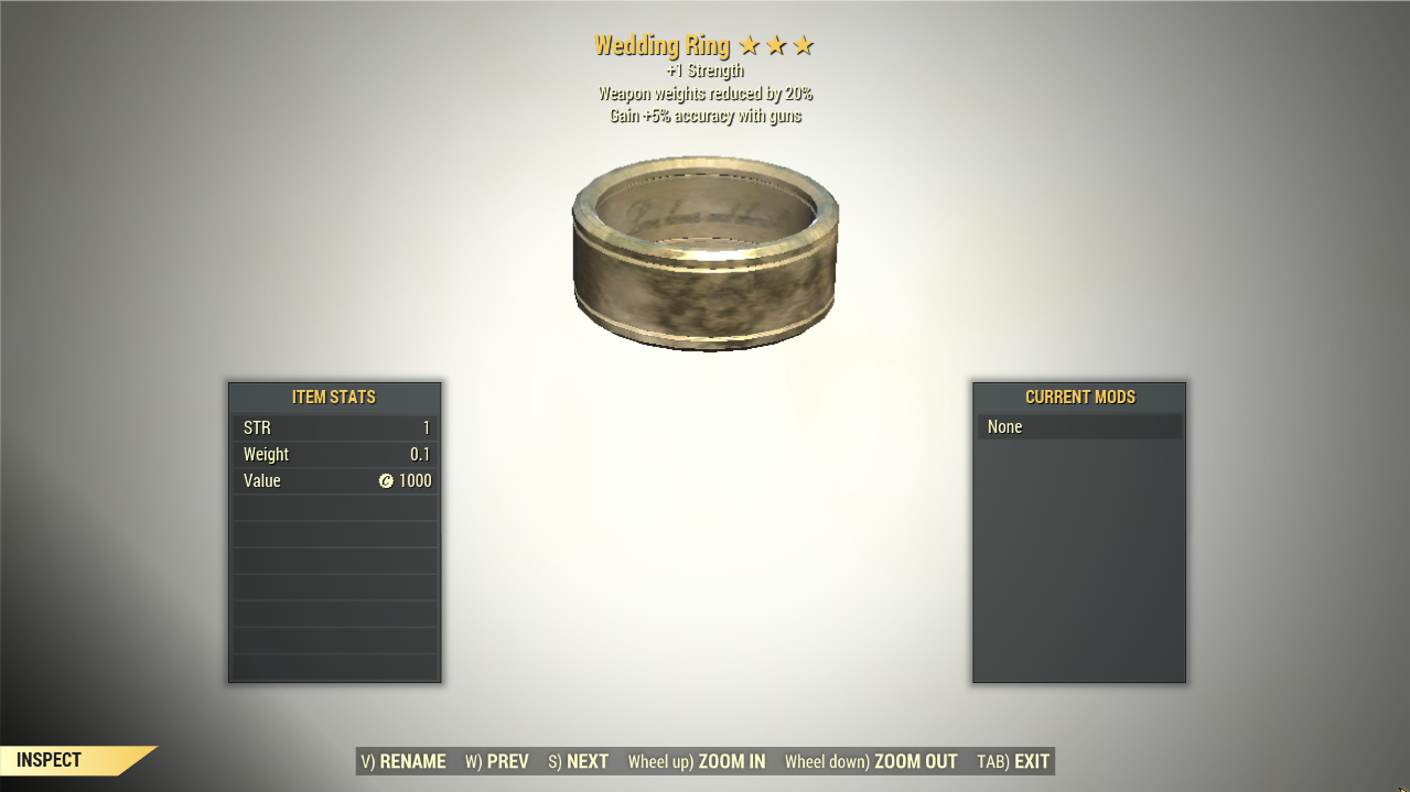 Screenshot of a Fallout 76 item for PC & Steam players, showing the stats.