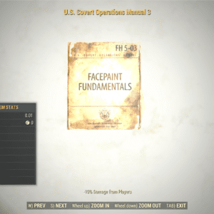 Screenshot of a Fallout 76 item for PC & Steam players, showing the stats.