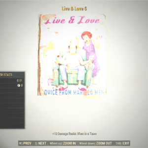 Screenshot of a Fallout 76 item for PC & Steam players, showing the stats.