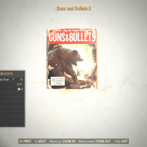 Screenshot of a Fallout 76 item for PC & Steam players, showing the stats.