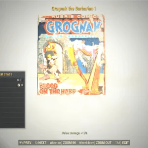 Screenshot of a Fallout 76 item for PC & Steam players, showing the stats.