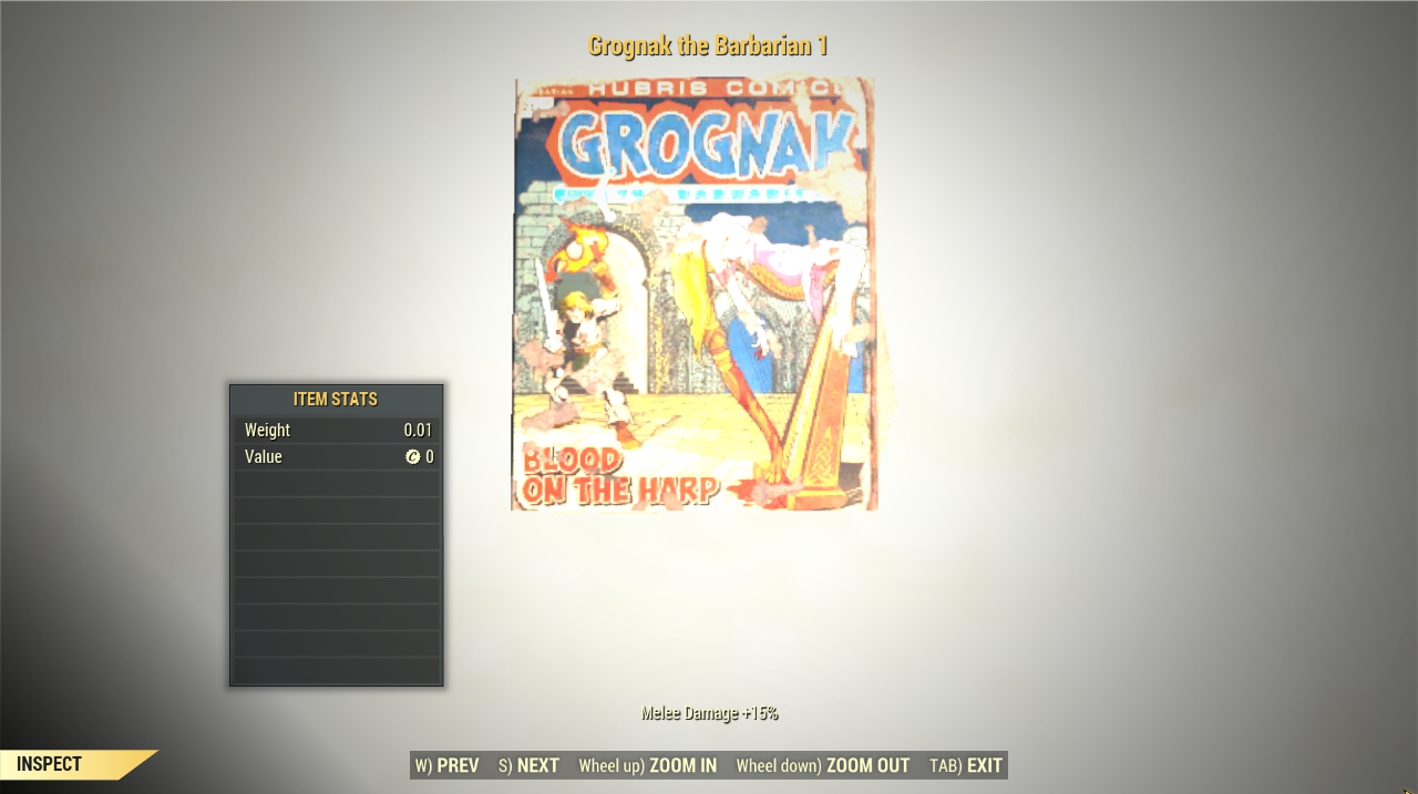 Screenshot of a Fallout 76 item for PC & Steam players, showing the stats.