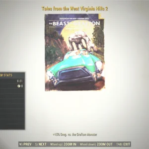 Screenshot of a Fallout 76 item for PC & Steam players, showing the stats.