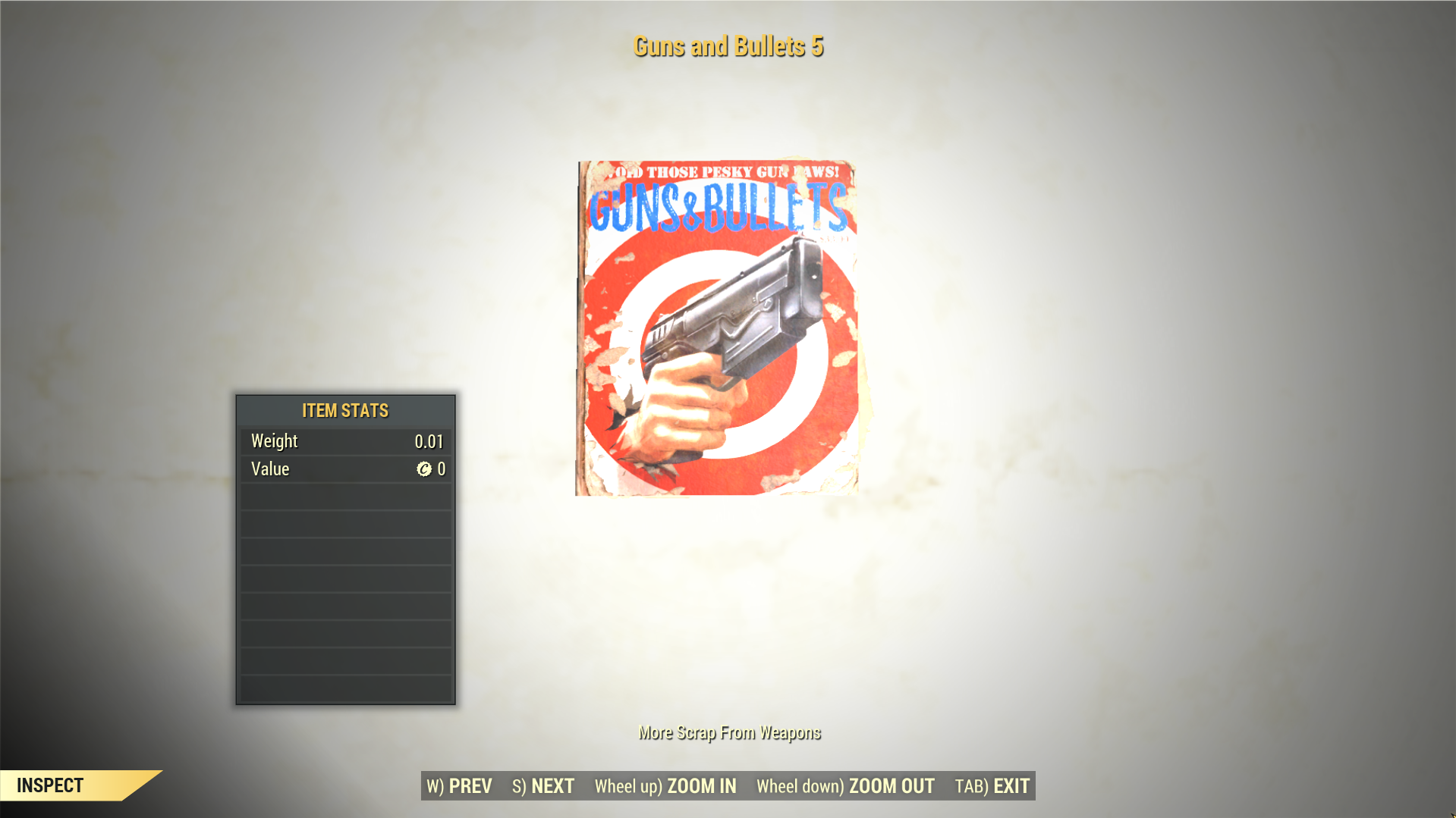 Screenshot of a Fallout 76 item for PC & Steam players, showing the stats.