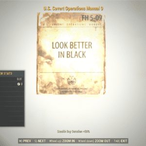 Screenshot of a Fallout 76 item for PC & Steam players, showing the stats.