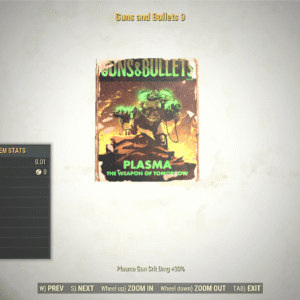 Screenshot of a Fallout 76 item for PC & Steam players, showing the stats.