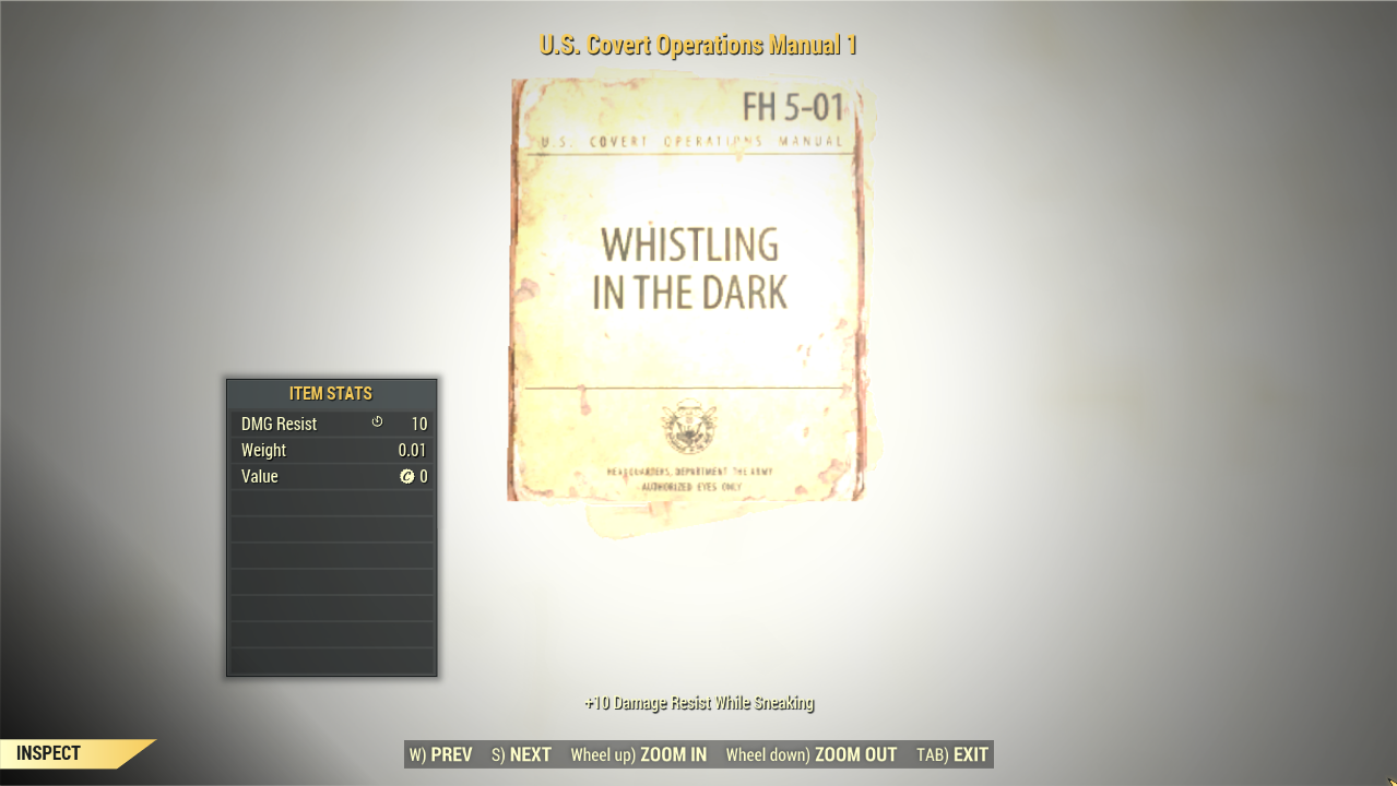 Screenshot of a Fallout 76 item for PC & Steam players, showing the stats.