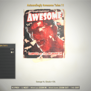 Screenshot of a Fallout 76 item for PC & Steam players, showing the stats.