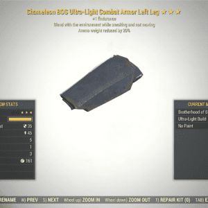 Screenshot of a Fallout 76 item for PC & Steam players, showing the stats.