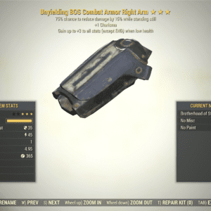 Screenshot of a Fallout 76 item for PC & Steam players, showing the stats.