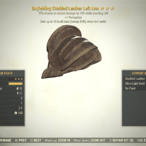 Screenshot of a Fallout 76 item for PC & Steam players, showing the stats.