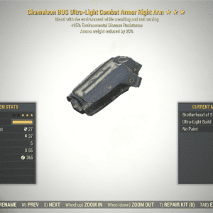 Screenshot of a Fallout 76 item for PC & Steam players, showing the stats.