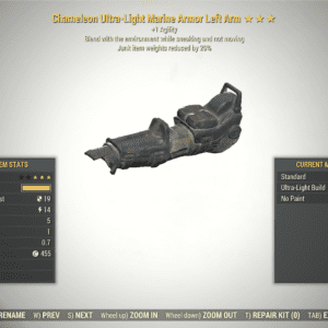 Screenshot of a Fallout 76 item for PC & Steam players, showing the stats.