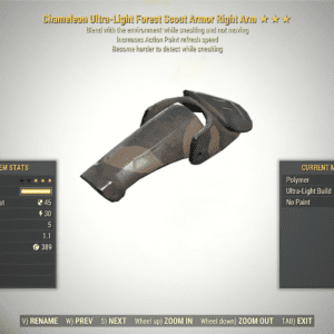Screenshot of a Fallout 76 item for PC & Steam players, showing the stats.
