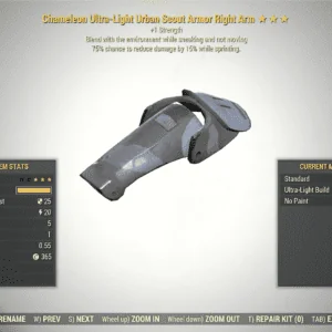 Screenshot of a Fallout 76 item for PC & Steam players, showing the stats.