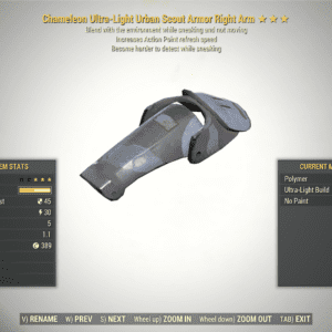 Screenshot of a Fallout 76 item for PC & Steam players, showing the stats.