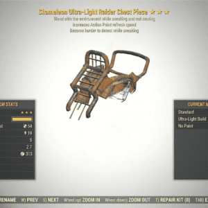 Screenshot of a Fallout 76 item for PC & Steam players, showing the stats.