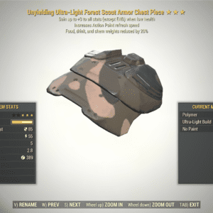 Screenshot of a Fallout 76 item for PC & Steam players, showing the stats.
