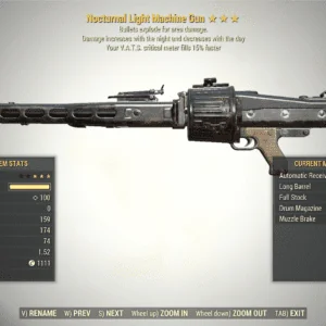 Screenshot of a Fallout 76 item for PC & Steam players, showing the stats.