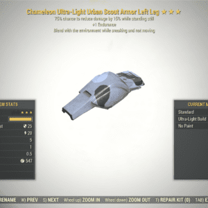 Screenshot of a Fallout 76 item for PC & Steam players, showing the stats.
