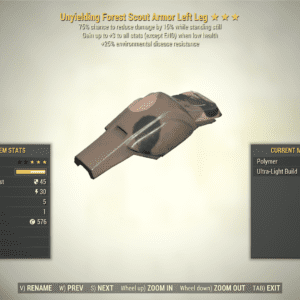 Screenshot of a Fallout 76 item for PC & Steam players, showing the stats.