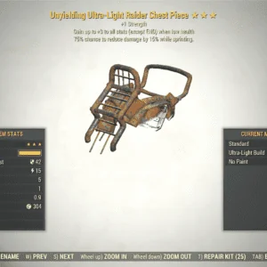 Screenshot of a Fallout 76 item for PC & Steam players, showing the stats.