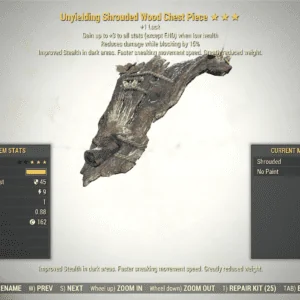 Screenshot of a Fallout 76 item for PC & Steam players, showing the stats.