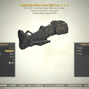 Screenshot of a Fallout 76 item for PC & Steam players, showing the stats.