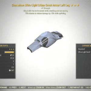 Screenshot of a Fallout 76 item for PC & Steam players, showing the stats.