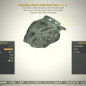 Screenshot of a Fallout 76 item for PC & Steam players, showing the stats.