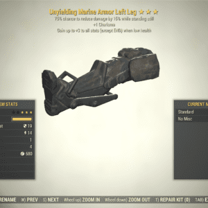 Screenshot of a Fallout 76 item for PC & Steam players, showing the stats.