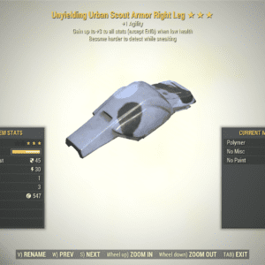 Screenshot of a Fallout 76 item for PC & Steam players, showing the stats.