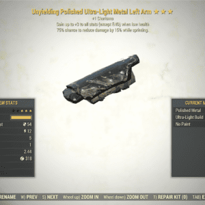 Screenshot of a Fallout 76 item for PC & Steam players, showing the stats.