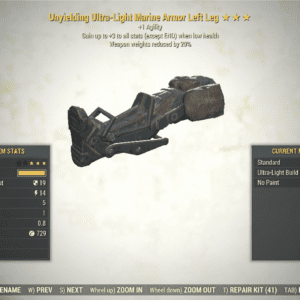 Screenshot of a Fallout 76 item for PC & Steam players, showing the stats.