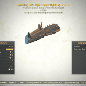Screenshot of a Fallout 76 item for PC & Steam players, showing the stats.