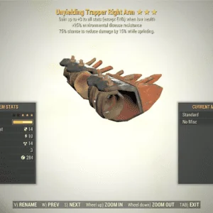 Screenshot of a Fallout 76 item for PC & Steam players, showing the stats.