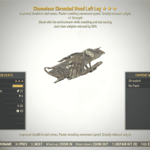 Screenshot of a Fallout 76 item for PC & Steam players, showing the stats.