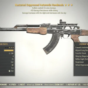 Screenshot of a Fallout 76 item for PC & Steam players, showing the stats.