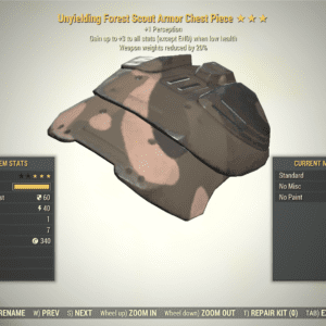 Screenshot of a Fallout 76 item for PC & Steam players, showing the stats.